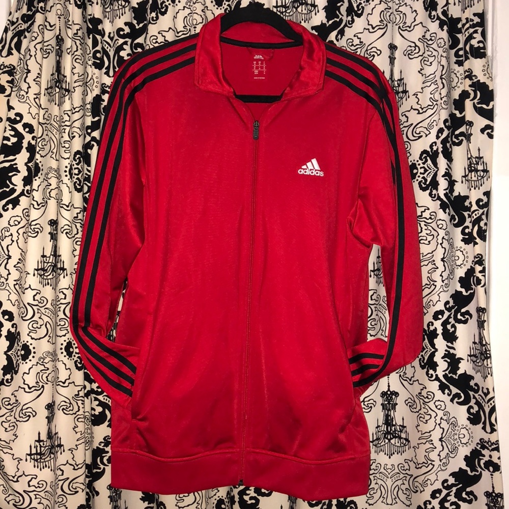 New: Red Adidas zipper jacket